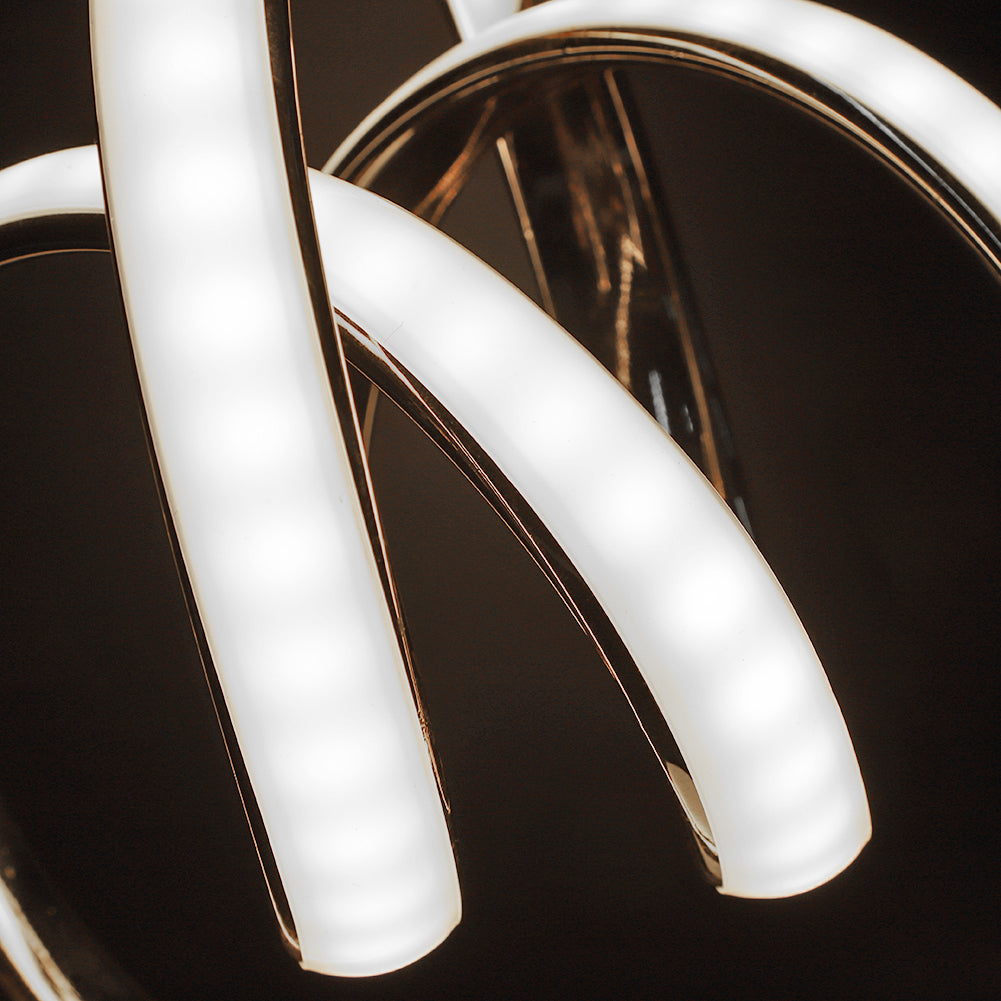 Elegant Spiral LED Bordlampe i Aluminium med Varmt Lys