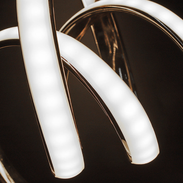 Elegant Spiral LED Bordlampe i Aluminium med Varmt Lys