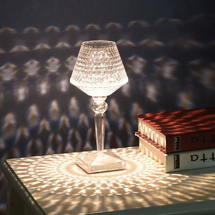 Genopladelig Diamantkrystal Bordlampe med Touchfunktion