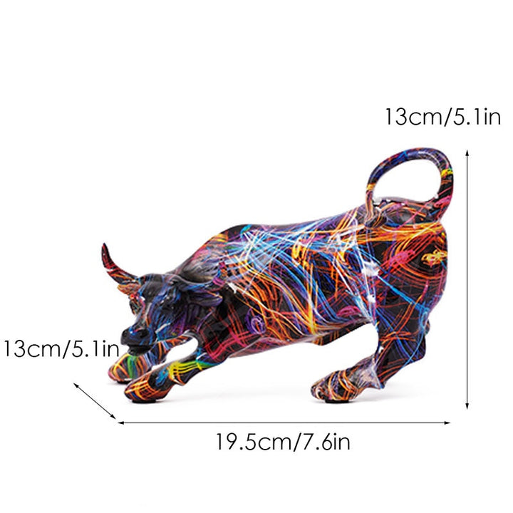 Farverig Graffiti Tyr Statue i Resin