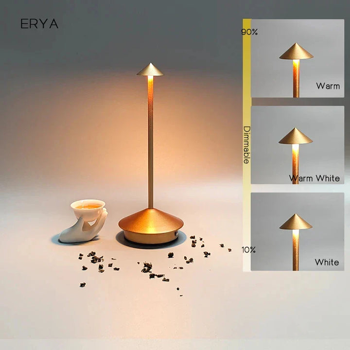 Genopladelig LED Bordlampe med Justerbar Lysstyrke og 360-graders Belysning