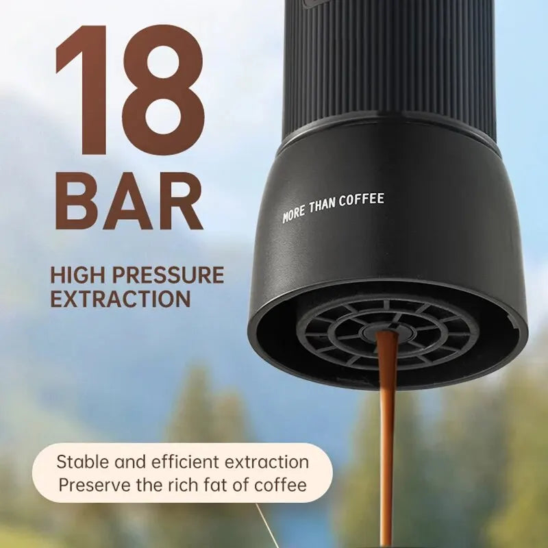 Bærbar Manuel Kaffemaskine med 18 Bar Tryk