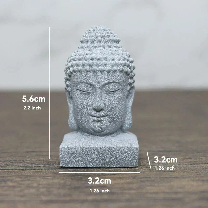 Lille Buddha Statue i Sandsten til Meditation og Zen Have