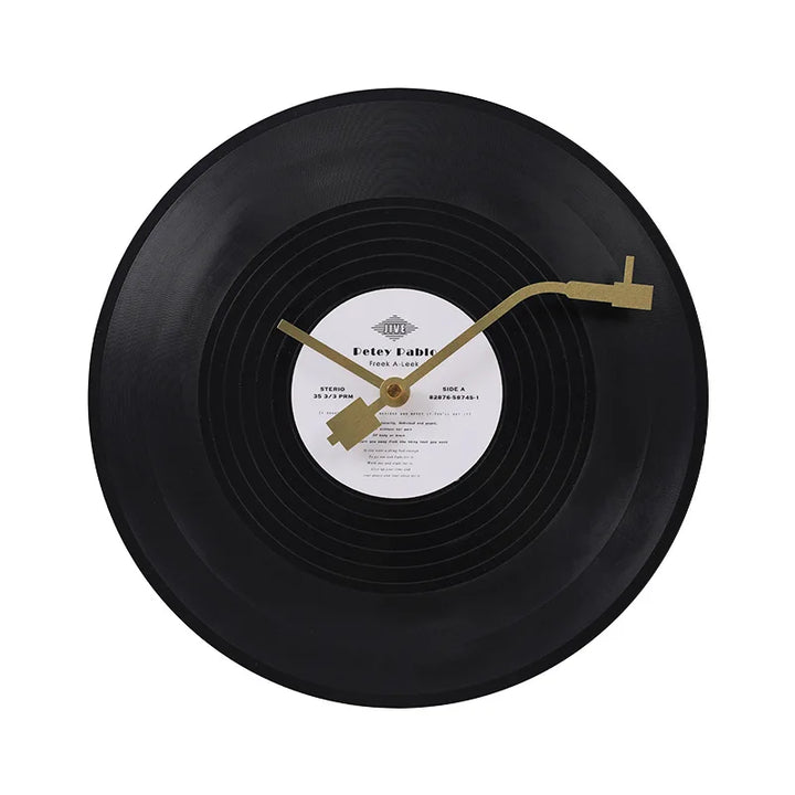 Vintage Vinyl Plade Vægur i Plast med Stille Drift