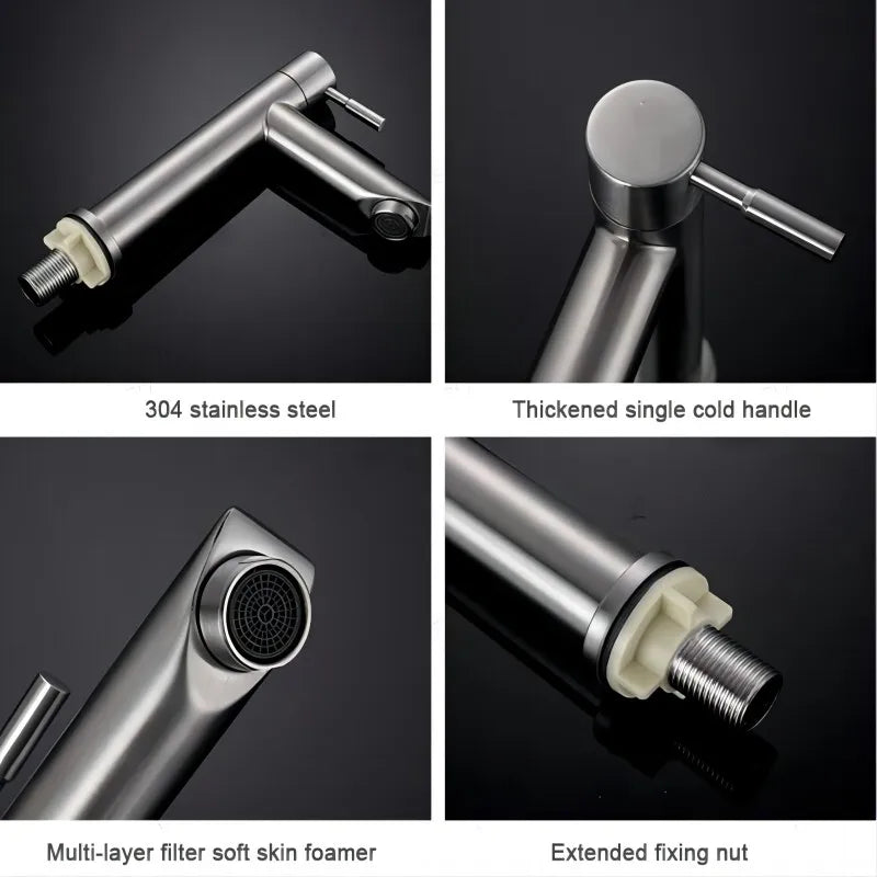 Stainless Steel Vask Faucet med Enkelt Greb og Miljøvenligt Design