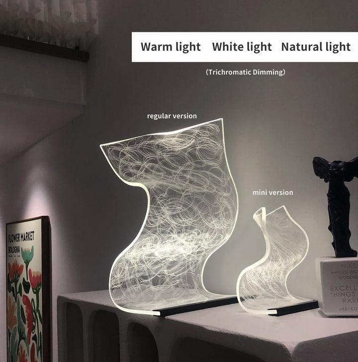 Artsy LED Bordlampe i Glas - Mini & Regular Størrelser