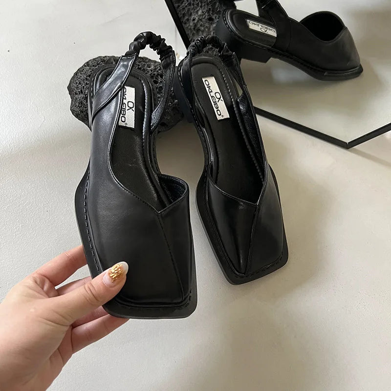 Marie | Dame Forår Minimalistiske Slingback Ballerina-Hæle