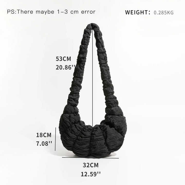 Puff Croissant Skuldertaske i Let Nylon