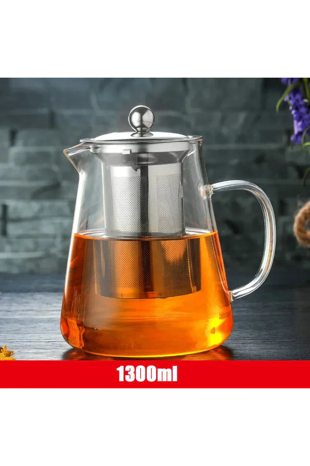 Elegant Glas Teapot med Rustfrit Stål Infuser - 18.5 oz, 25.4 oz, 32 oz, 44 oz