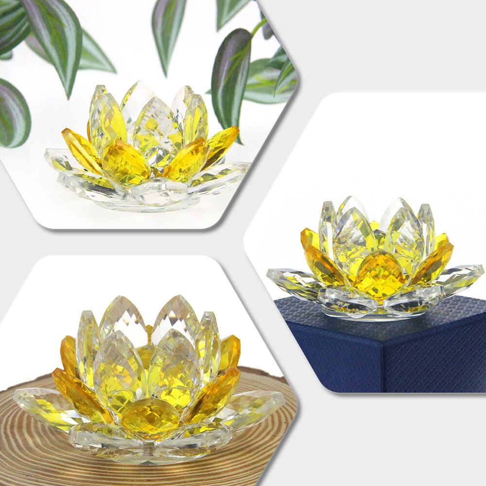 Elegant Krystal Lotus Blomst Papirvægt til Gave
