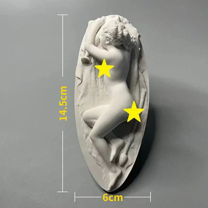 Håndmalet Nordisk Gips Figur med Kunstnerisk Design