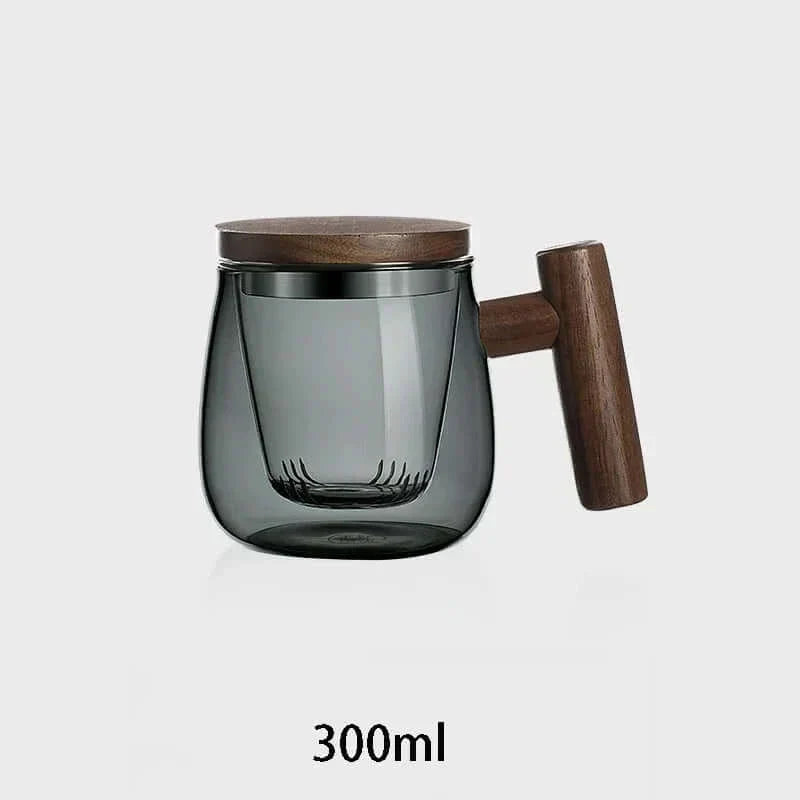 Varmebestandig Glas Teekop med Si og Låg i Elegant Design