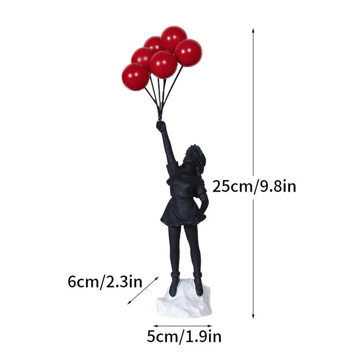 Håndlavet Banksy Blomsterkaster Harpiksskulptur 21,5 cm