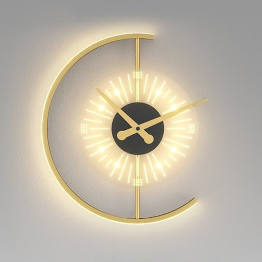 Minimalistisk LED Vægur med Belysning