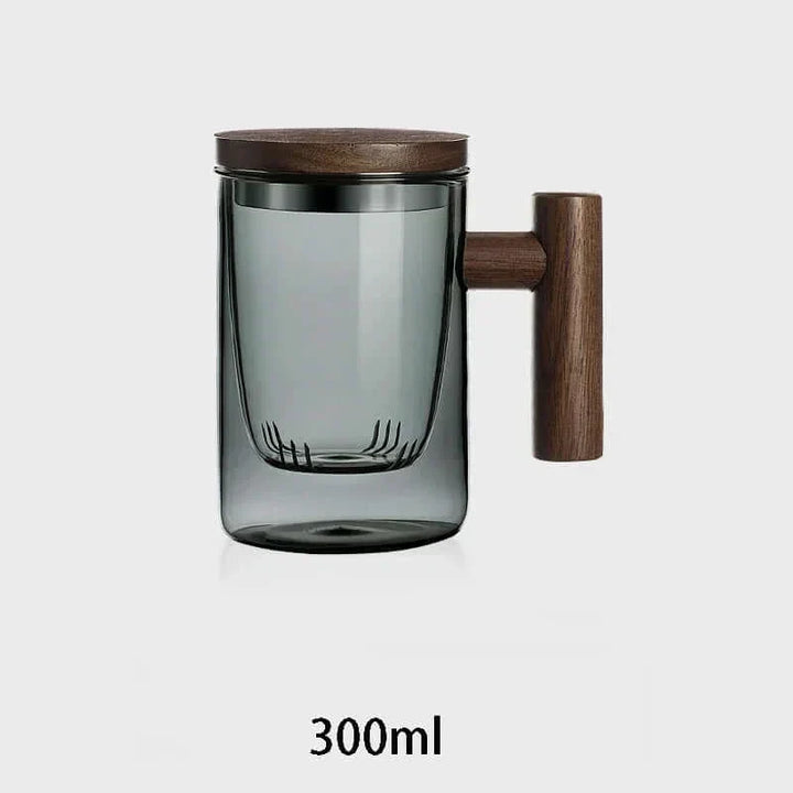 Varmebestandig Glas Teekop med Si og Låg i Elegant Design