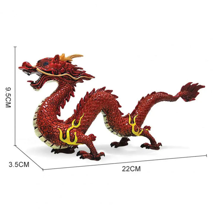 Elegant Kinesisk Drage Feng Shui Skulptur i PVC