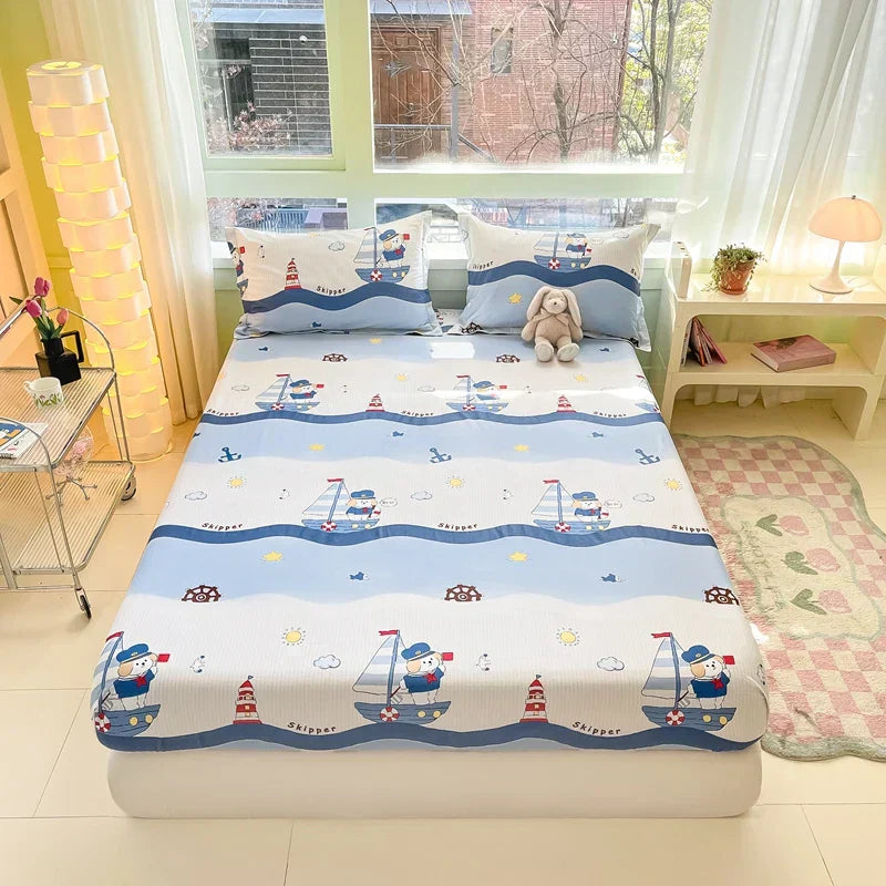 Blødt Åndbart Sengetøjssæt i 100% Bomuld med Stilfulde Designs