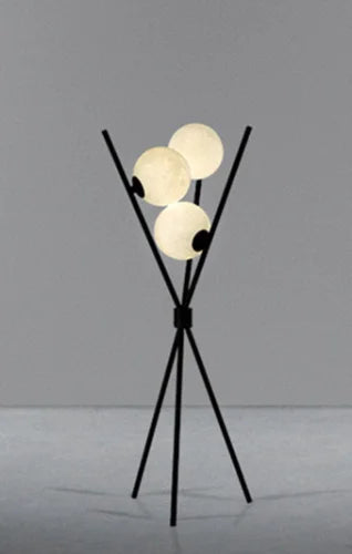 3D Måne Stående Lampe med Tripod og Varm LED Lys
