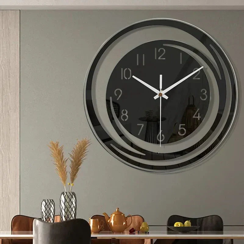 Sort Minimalistisk Akryl Vægur med Stille Drift