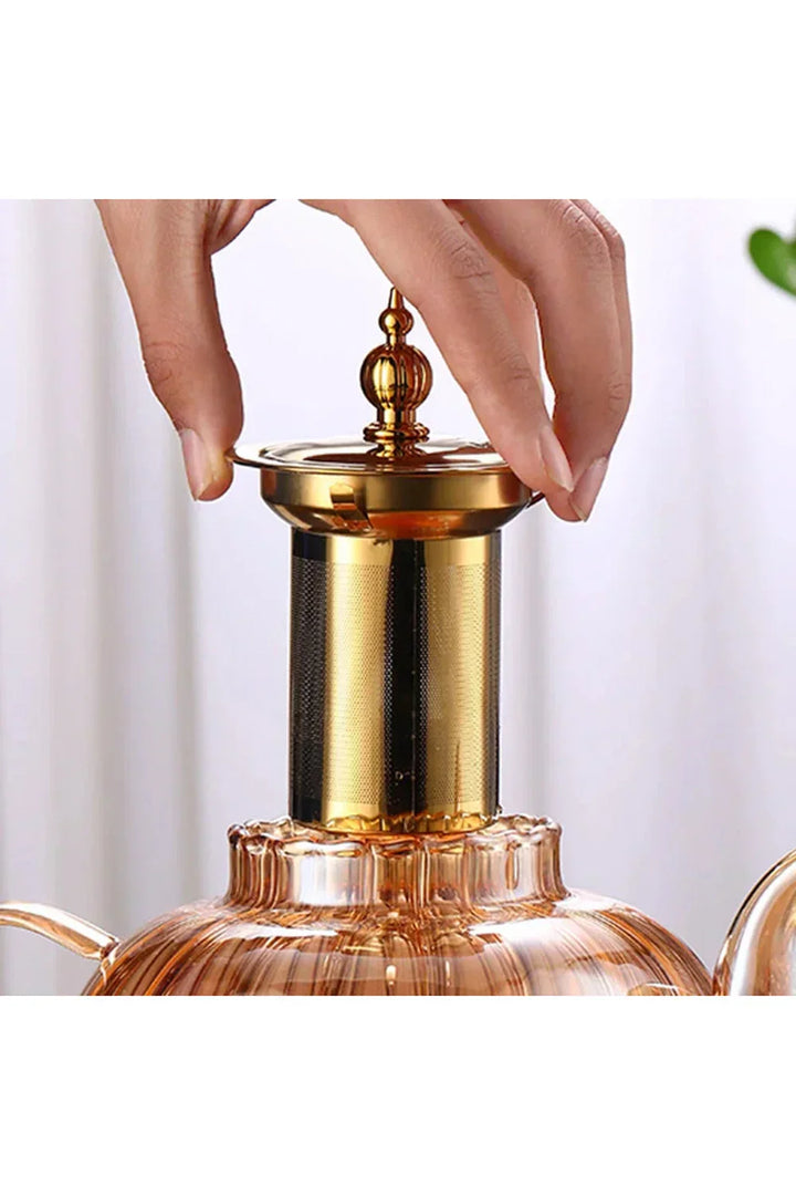 Varmeresistent Glas Kande 1.2L med Stilfuldt Design
