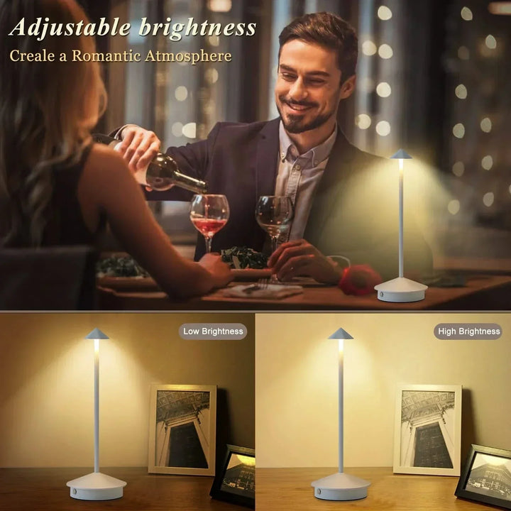 Genopladelig Touch LED Bordlampe i Aluminium med Dæmpbar Lysstyrke