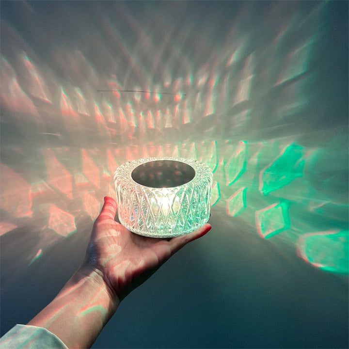 Elegant Krystal LED Bordlampe med Fuglerede Design