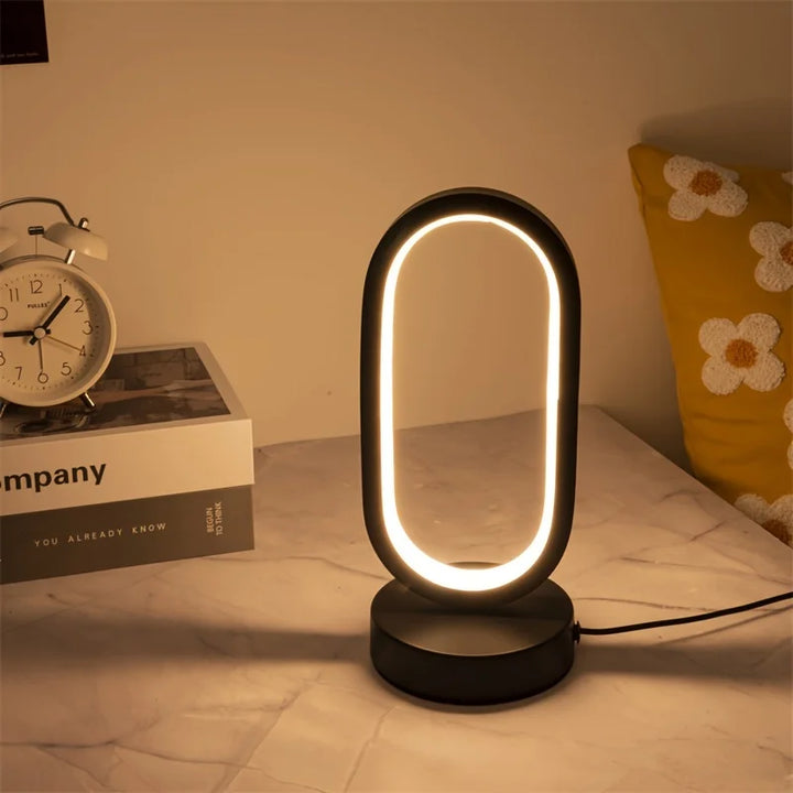 U-formet LED Bordlampe i Metal og Akryl