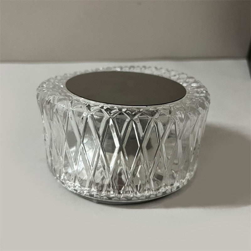 Elegant Krystal LED Bordlampe med Fuglerede Design