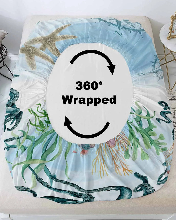 Blæksprutte Øje Blomster Duvet Cover Sæt i Polyester