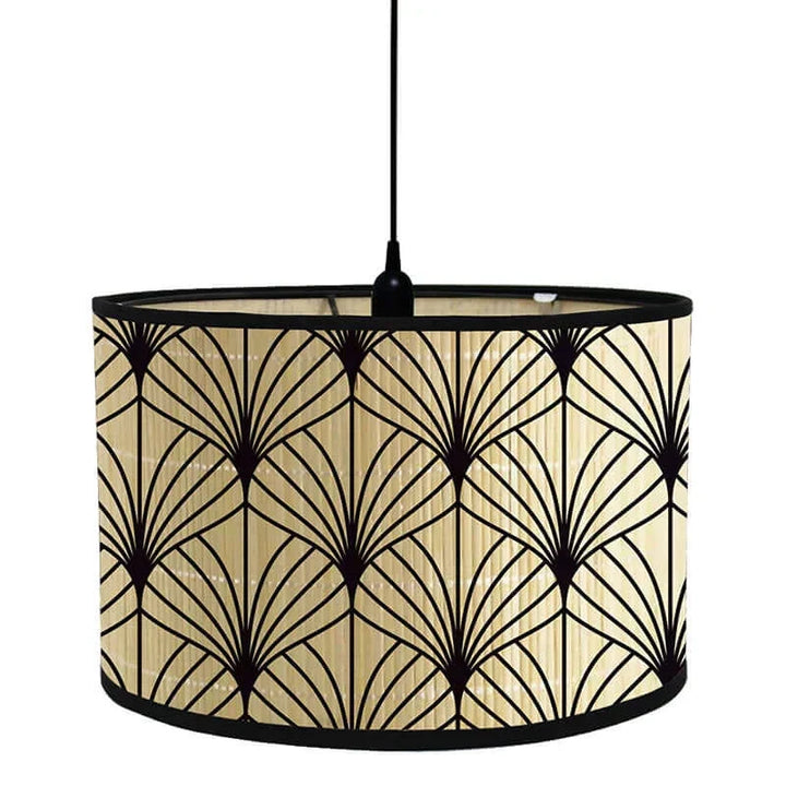 Art Deco Lampeskærm i Bambus og Jern