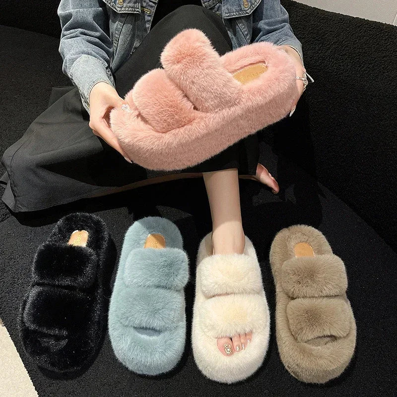 Højhælede Plush Sutsko til Kvinder med Justerbar Hældesign