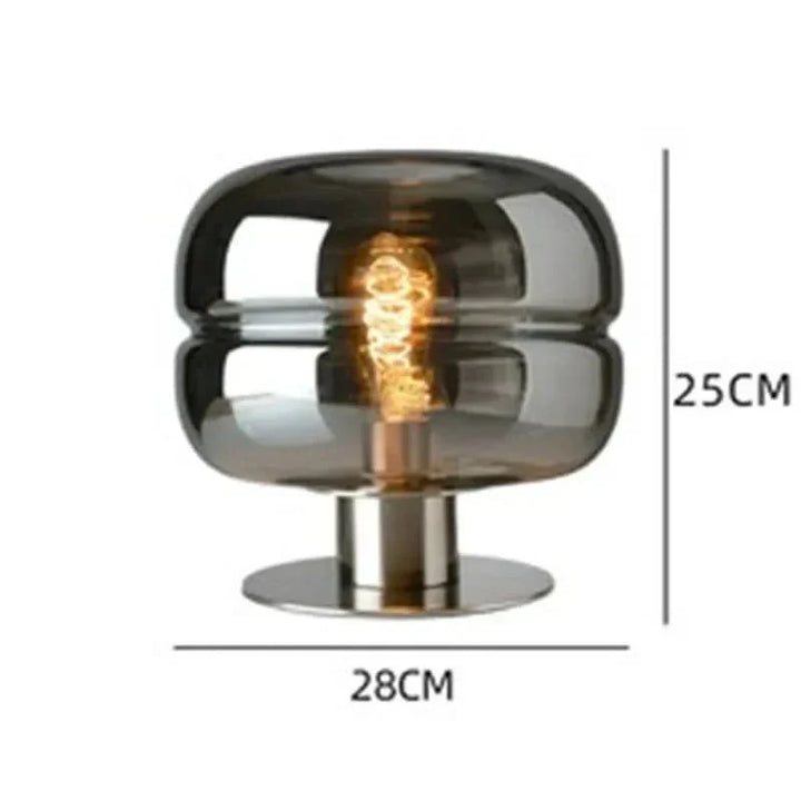 Skandinavisk Glas Bordlampe i Klar, Røggrå eller Cognac
