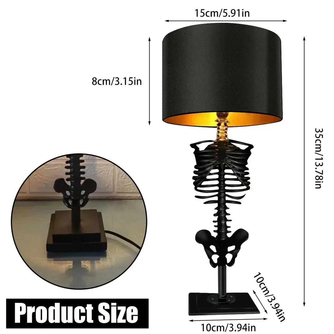 Skelet Bordlampe i Harpiks med Vintage Design til Halloween