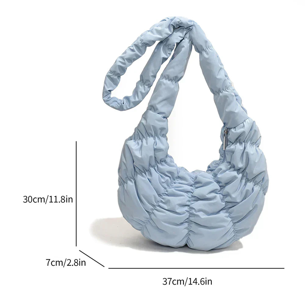 Puff Croissant Skuldertaske i Let Nylon
