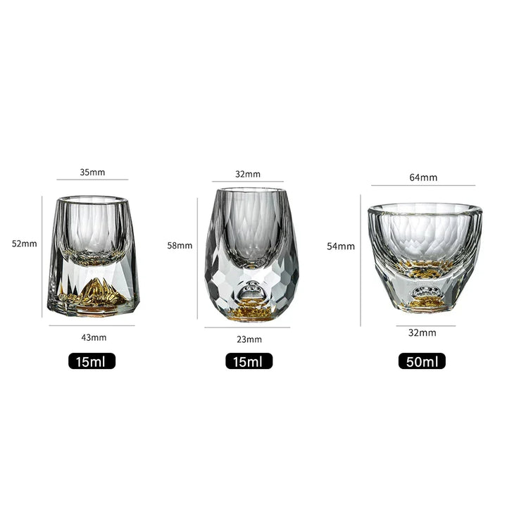 Blyfrit Krystal Whiskey Glas med 24K Guldblad Finish