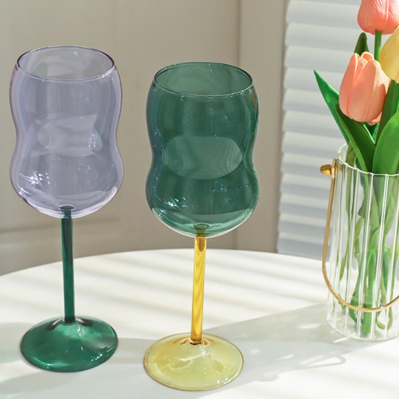 To-farvet Vinglas i Borosilikatglas med Kande