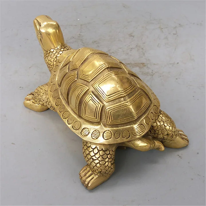 Messing Skildpadde Statue til Feng Shui - Symbol på Lang Levetid og Sundhed