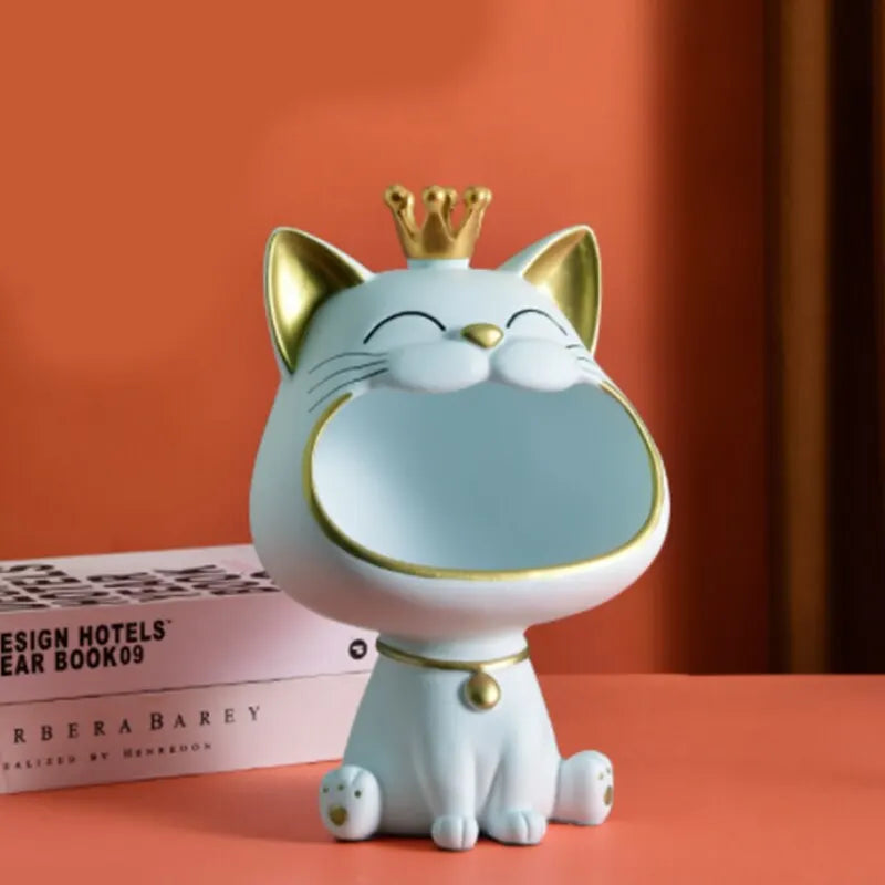 Lucky Cat Nøgleholder i Resin med Skridsikker Base