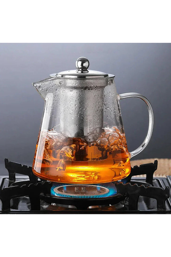 Elegant Glas Teapot med Rustfrit Stål Infuser - 18.5 oz, 25.4 oz, 32 oz, 44 oz