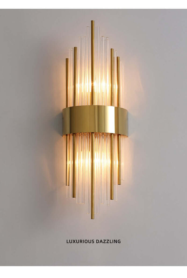 Art Deco Væglampe i Guld med Op & Ned Skærme