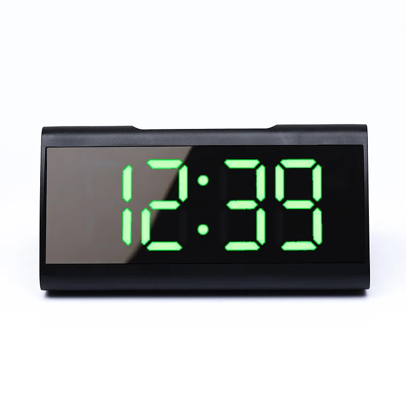 Buet LED Vækkeur med Snooze og Spejlfinish