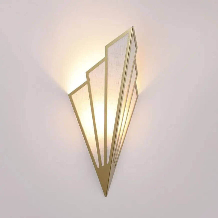 Art Deco Vifteformet Væglampe i Sort og Guld