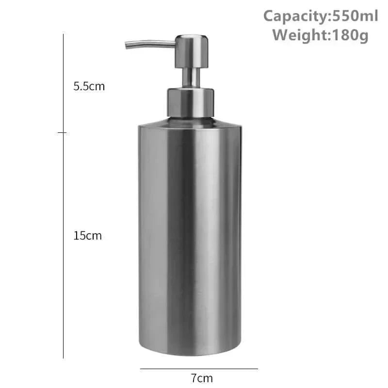 Stilfuld Sæbe Dispenser i Rustfrit Stål - 250ml, 350ml, 550ml