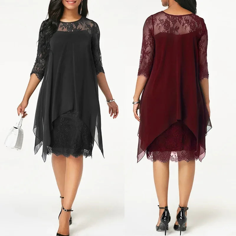 Ann™ | Korte Ærmer Chiffon Kjole