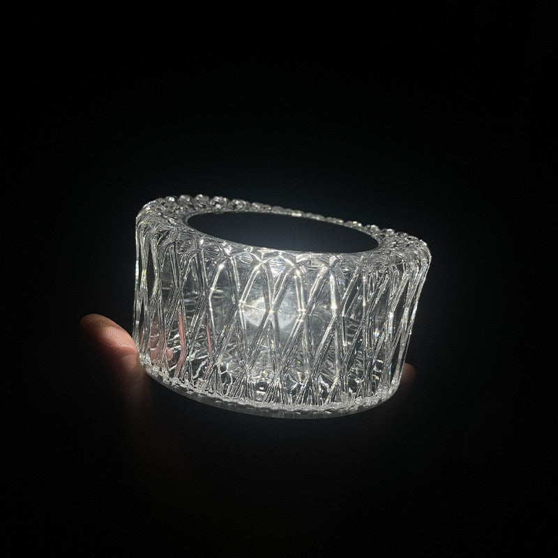 Elegant Krystal LED Bordlampe med Fuglerede Design