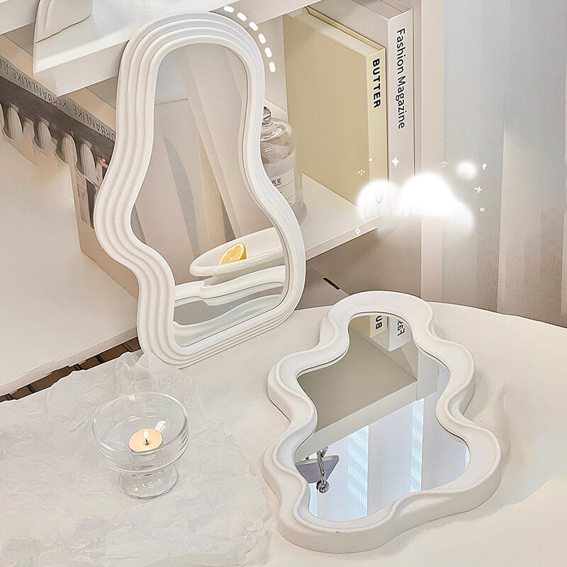 Asymmetrisk Bølge Spejl i Pastel Design
