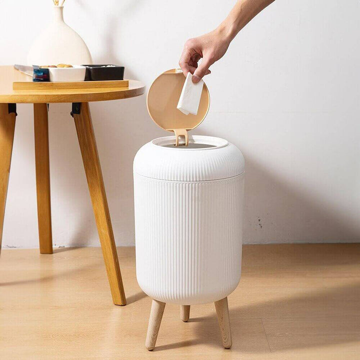 10L Mid-Century Modern Affaldsspand med Låg til Badeværelse