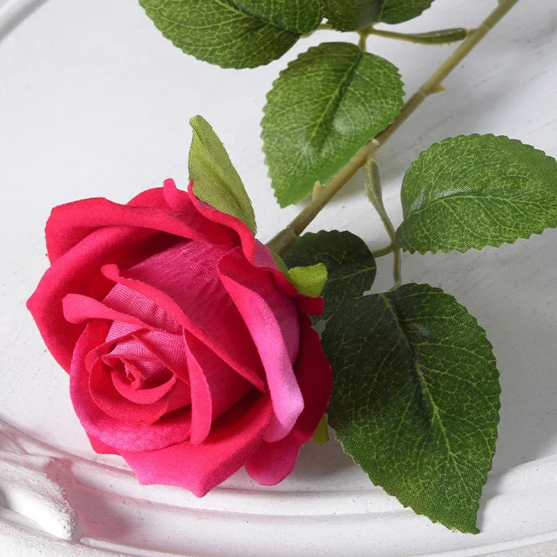 Realistisk Kunstig Rose Bouquet i Velvet - 20 Livagtige Blomster