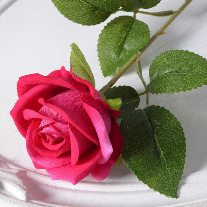 Realistisk Kunstig Rose Bouquet i Velvet - 20 Livagtige Blomster