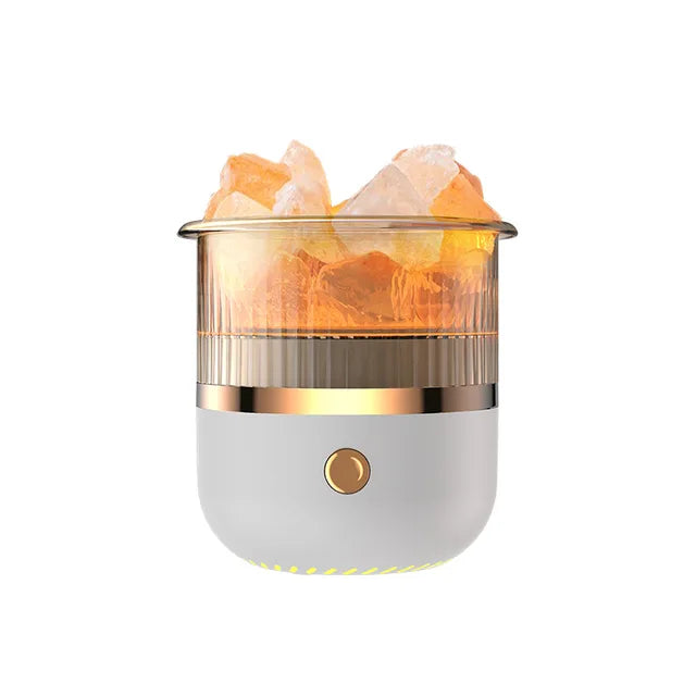 Himalayan Saltlampe Diffuser med LED Lys og Ultrasonisk Luftfugter